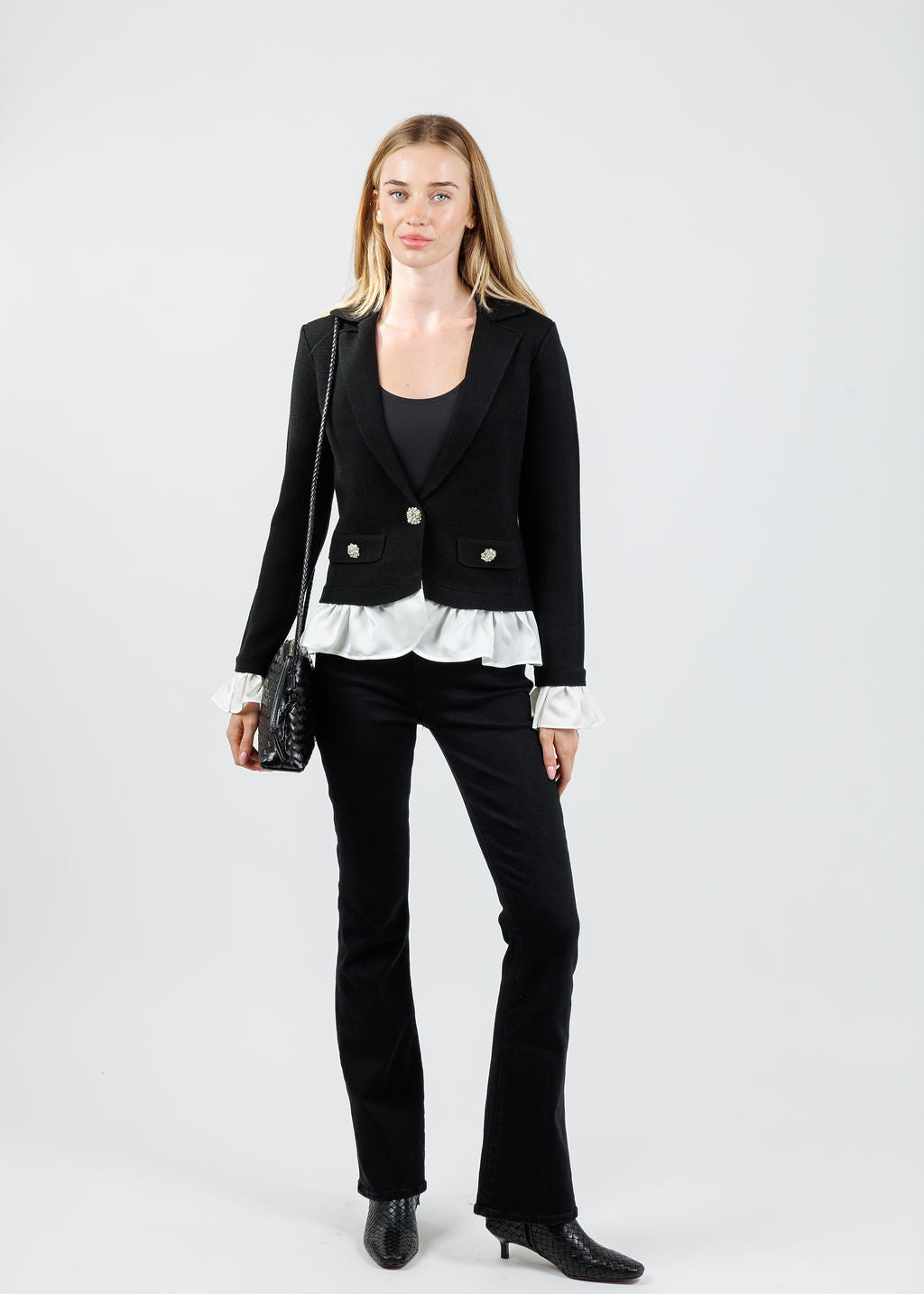 Cinq à Sept Melisan Jacket in Black/Ivory available at Barbara Katz