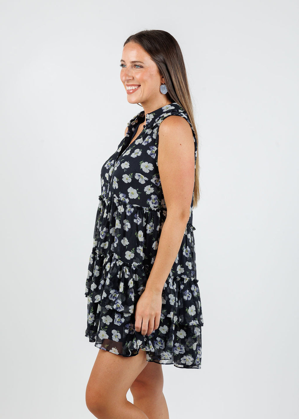 Cinq a Sept Mini Poppies Becci Dress in Navy Multi available at Barbara Katz