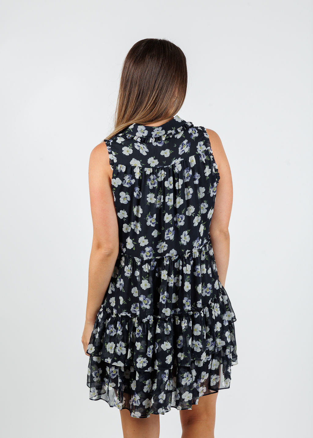 Cinq a Sept Mini Poppies Becci Dress in Navy Multi available at Barbara Katz