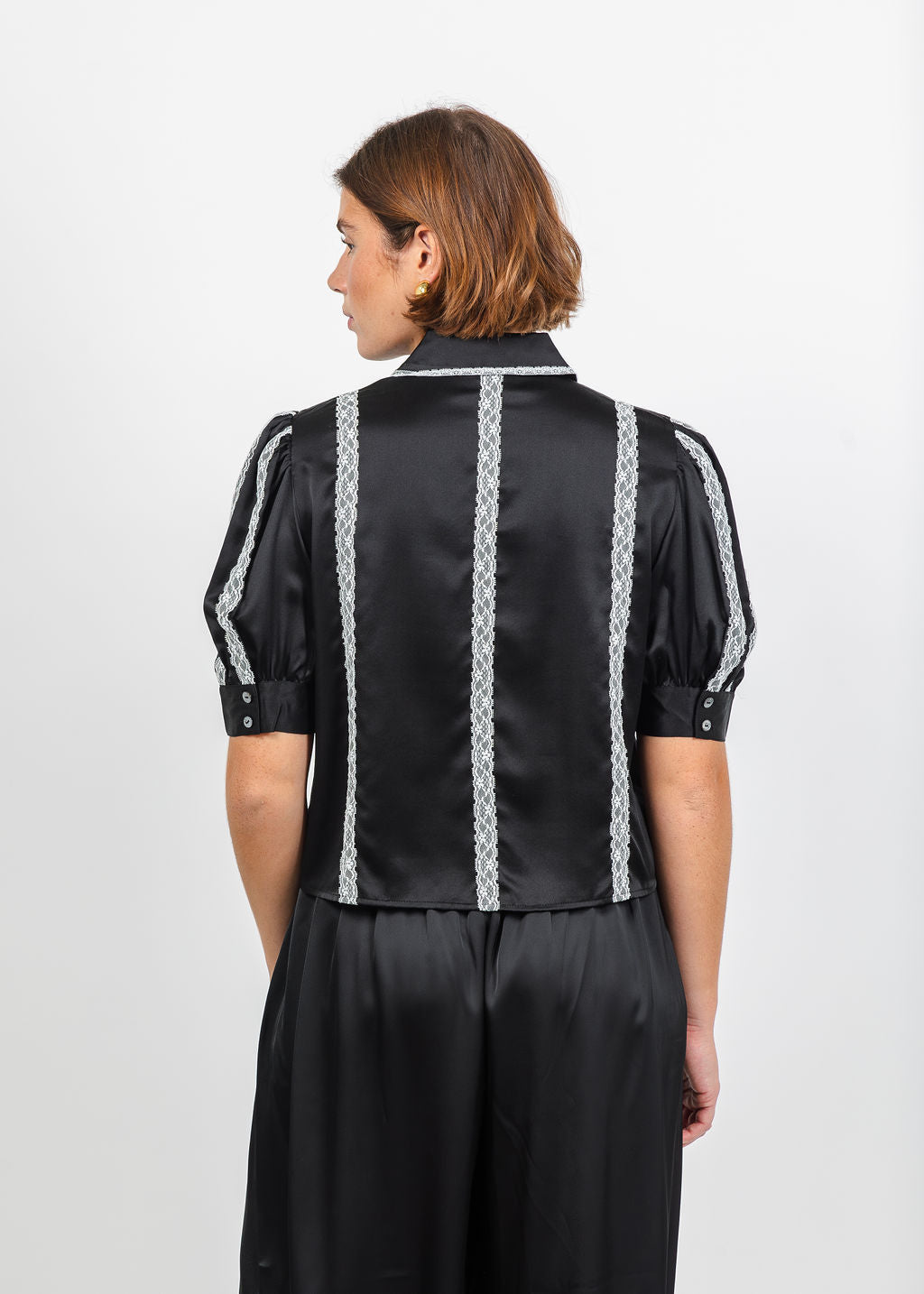 Cinq a Sept Nalea Top in Black/Ivory available at Barbara Katz