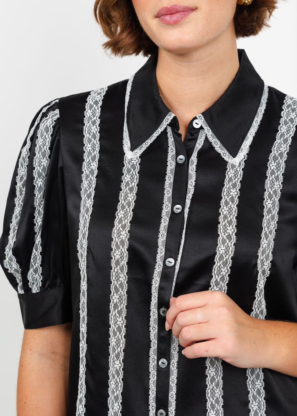 Cinq a Sept Nalea Top in Black/Ivory available at Barbara Katz