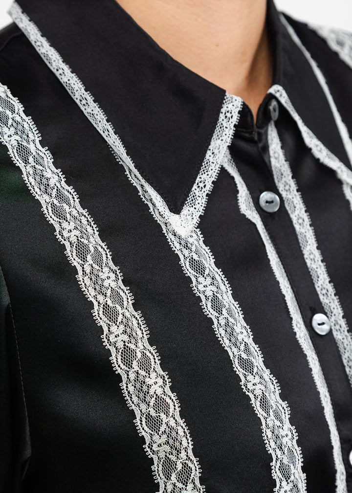 Cinq a Sept Nalea Top in Black/Ivory available at Barbara Katz