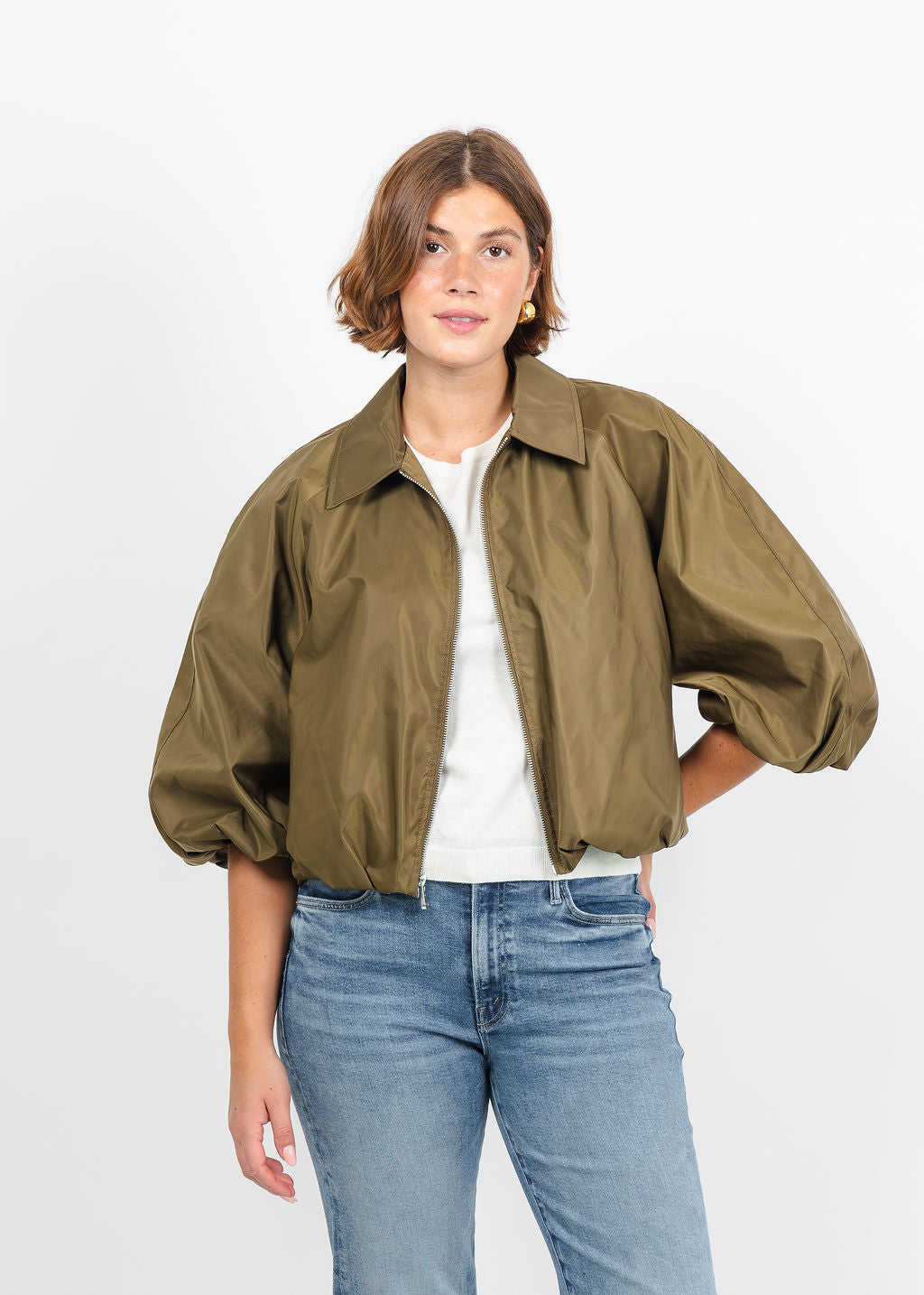 Cinq a Sept Paulina Jacket in Dark Olive available at Barbara Katz