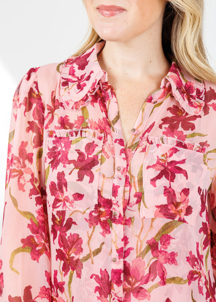 Cinq a Sept Trailing Hibiscus Lupetto Dress in Blush Petal Multi available at Barbara Katz