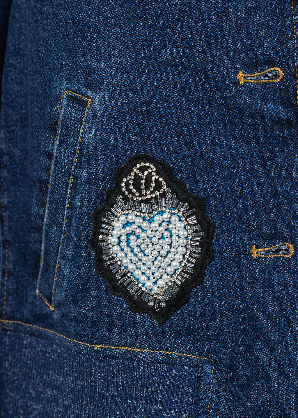 Cinq a Sept Varsity Denim Dominique Jacket in Oceane available at Barbara Katz