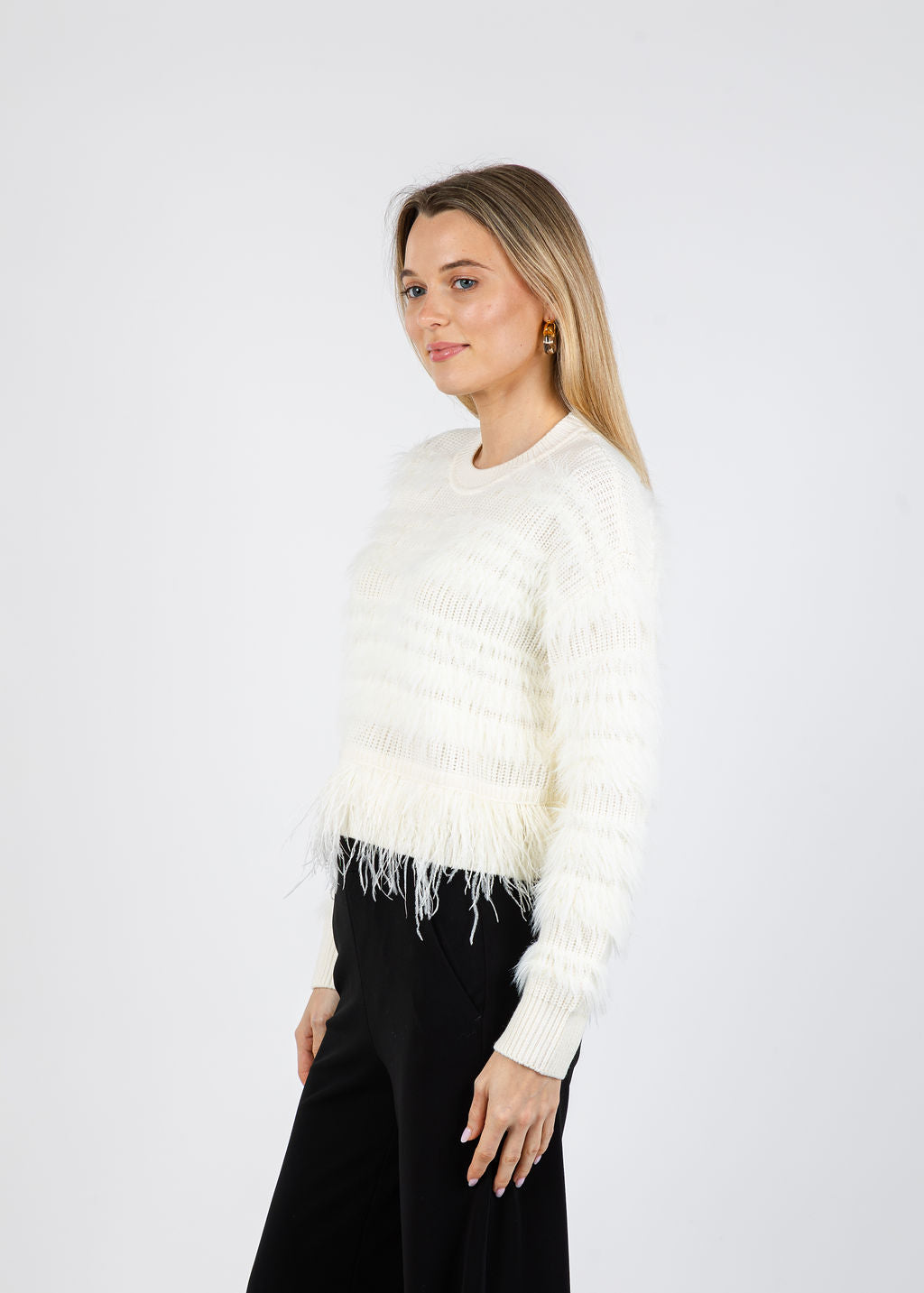 Cinq a Sept Vivi Pullover Sweater in Ivory available at Barbara Katz