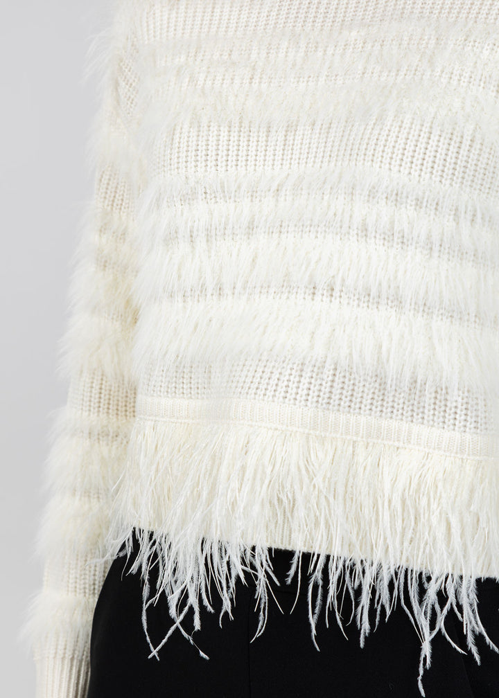 Cinq a Sept Vivi Pullover Sweater in Ivory available at Barbara Katz