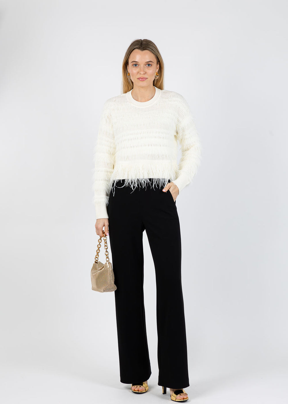 Cinq a Sept Vivi Pullover Sweater in Ivory available at Barbara Katz
