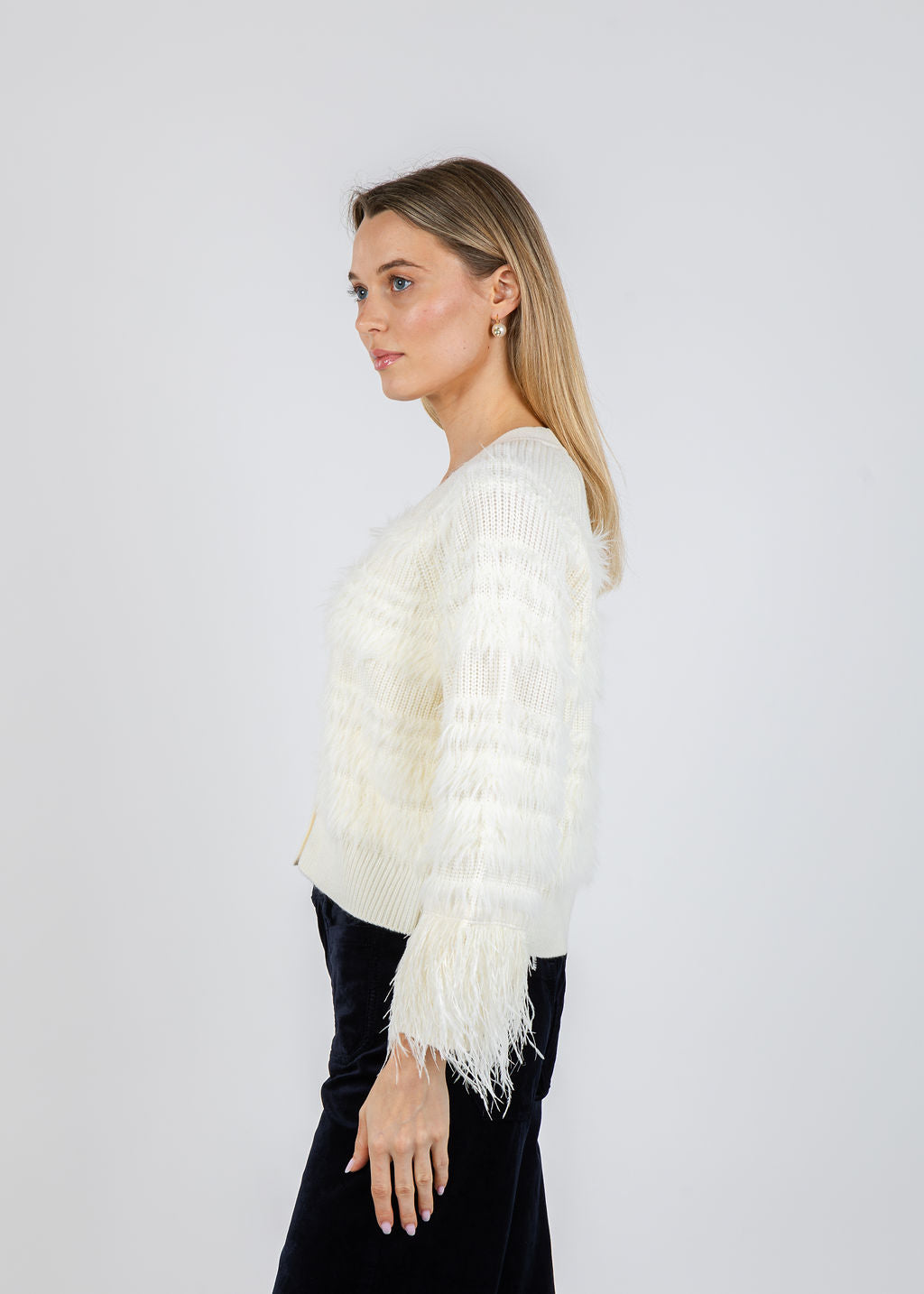 Cinq a Sept Vivica Cardigan in Ivory available at Barbara Katz