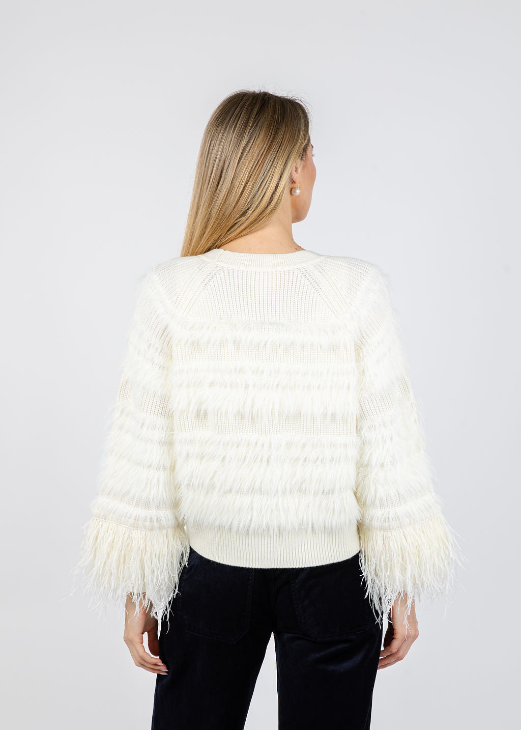 Cinq a Sept Vivica Cardigan in Ivory available at Barbara Katz