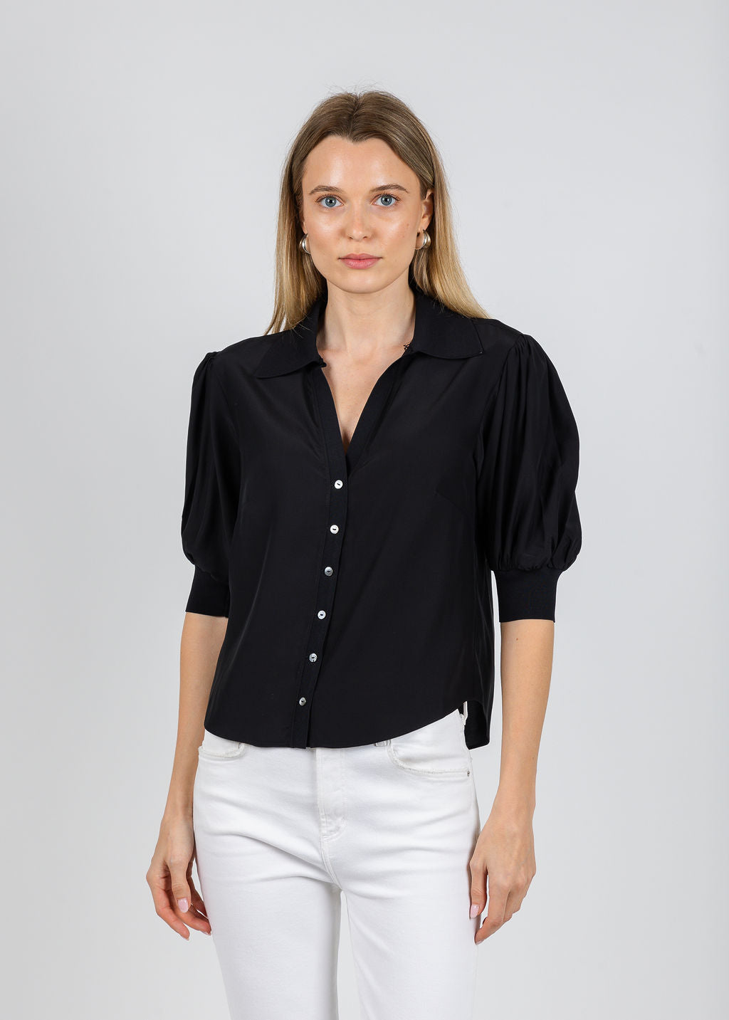 Cinq a Sept Weiley Top in Black available at Barbara Katz