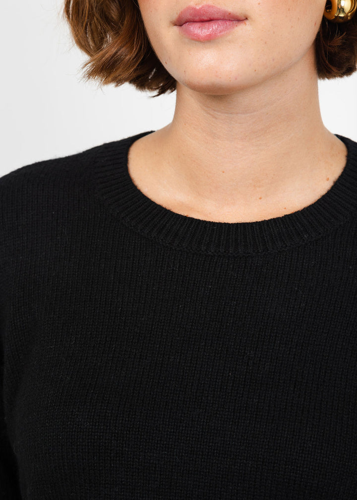 Cinq a Sept Zyla Pullover Sweater in Black/Ivory available at Barbara Katz