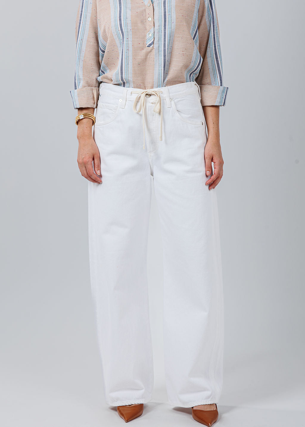 Citizens of Humanity Brynn Drawstring Trousers in Tulip available at Barbara Katz