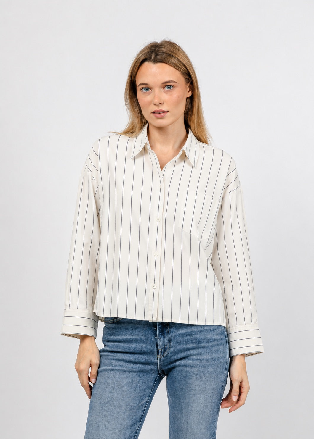 Citizens of Humanity Petit Ami Shirt in Ramble Stripe available at Barbara Katz