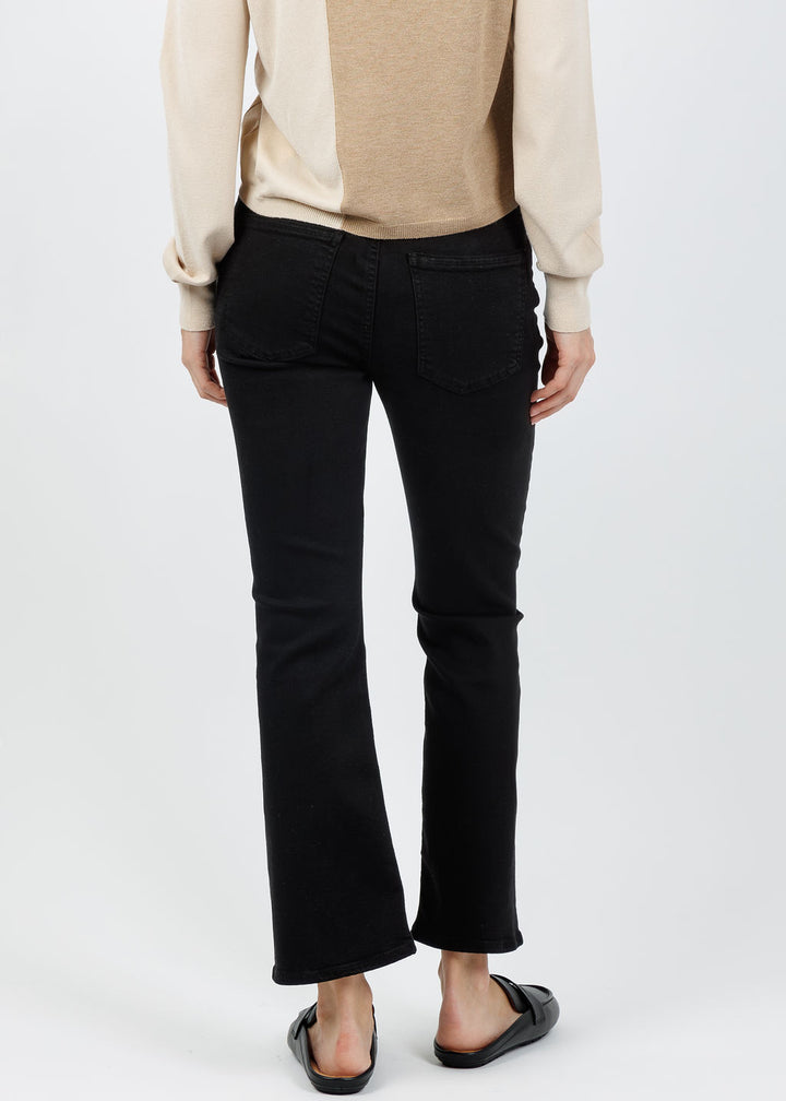 Citizens of Humanity Isola Cropped Boot Jeans in Plush Black available at Barbara Katz