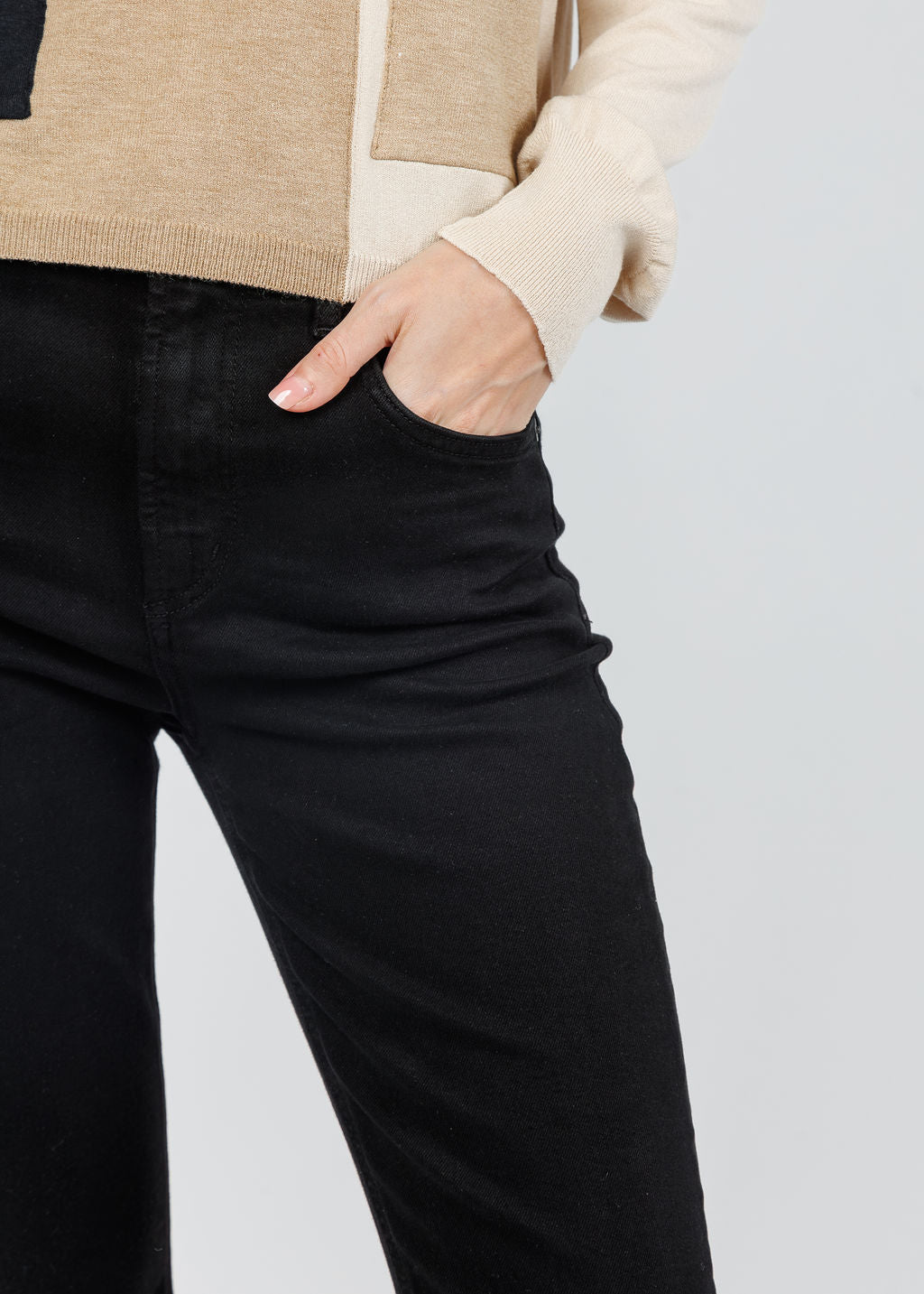 Citizens of Humanity Isola Cropped Boot Jeans in Plush Black available at Barbara Katz