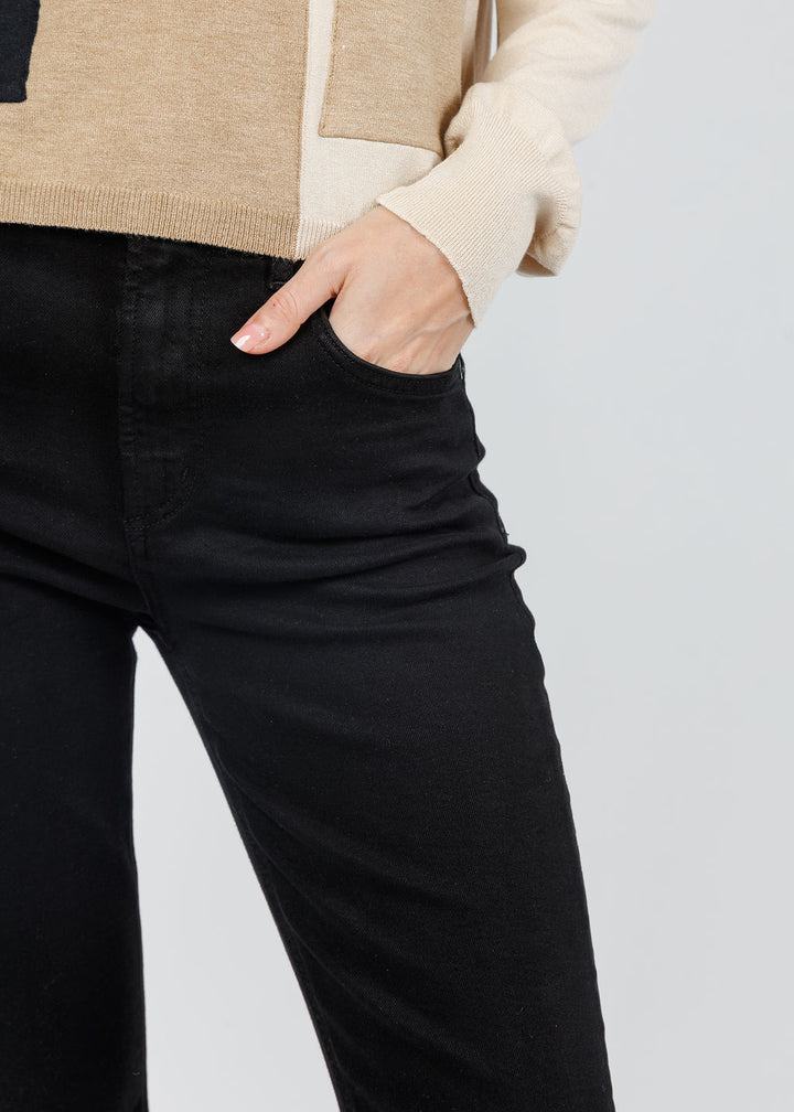 Citizens of Humanity Isola Cropped Boot Jeans in Plush Black available at Barbara Katz