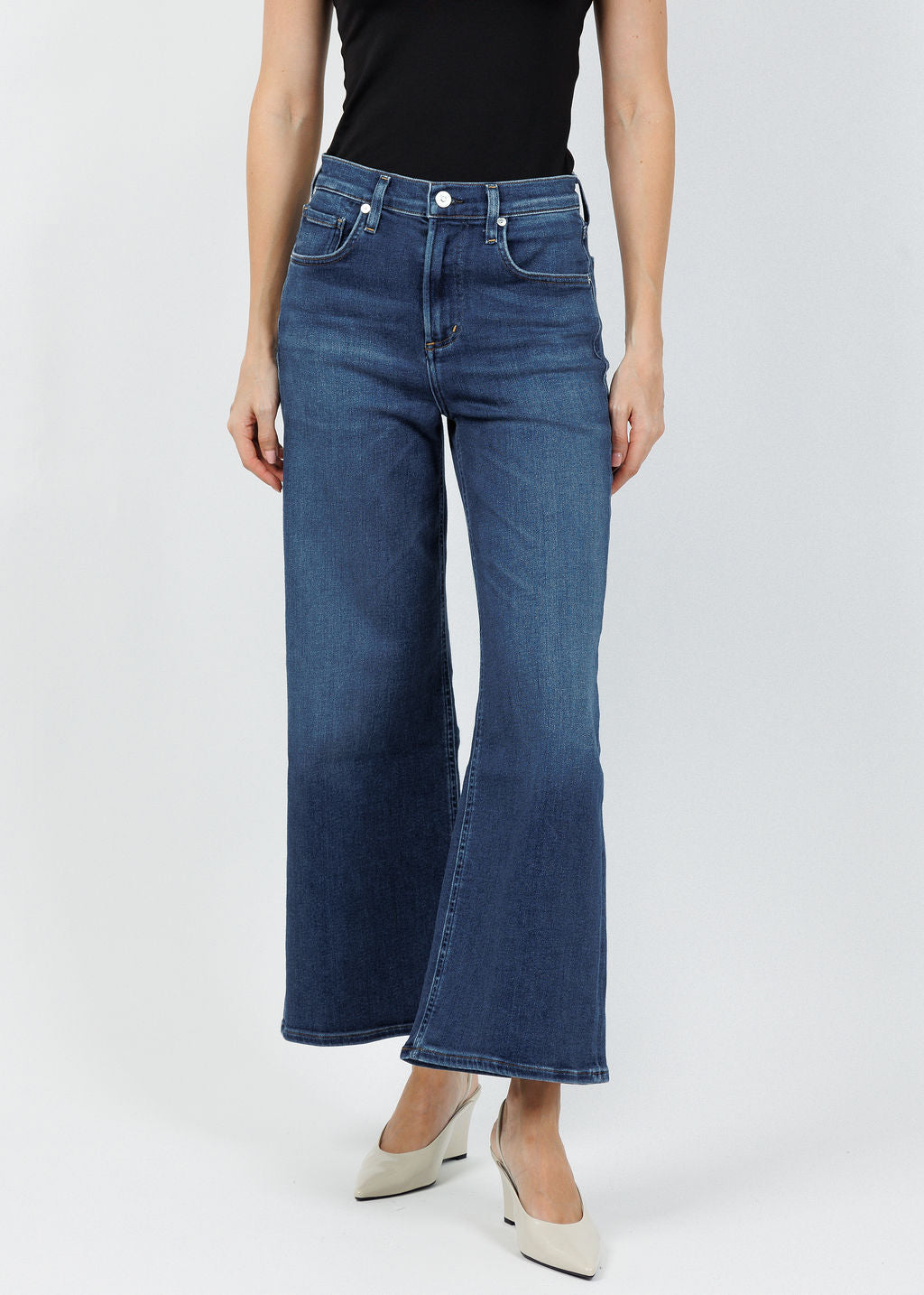 Citizens of Humanity Lyra Wide Leg Crop Clean Hem in Augusta available at Barbara Katz