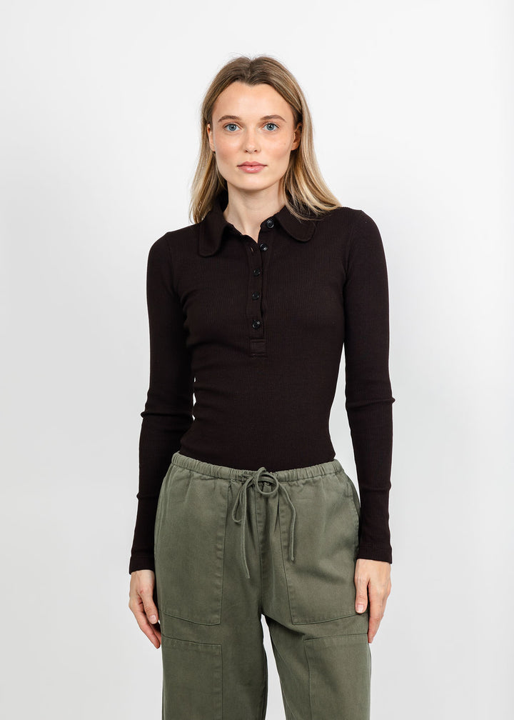 Citizens of Humanity Brea 60s Polo - Chocolate available at Barbara Katz