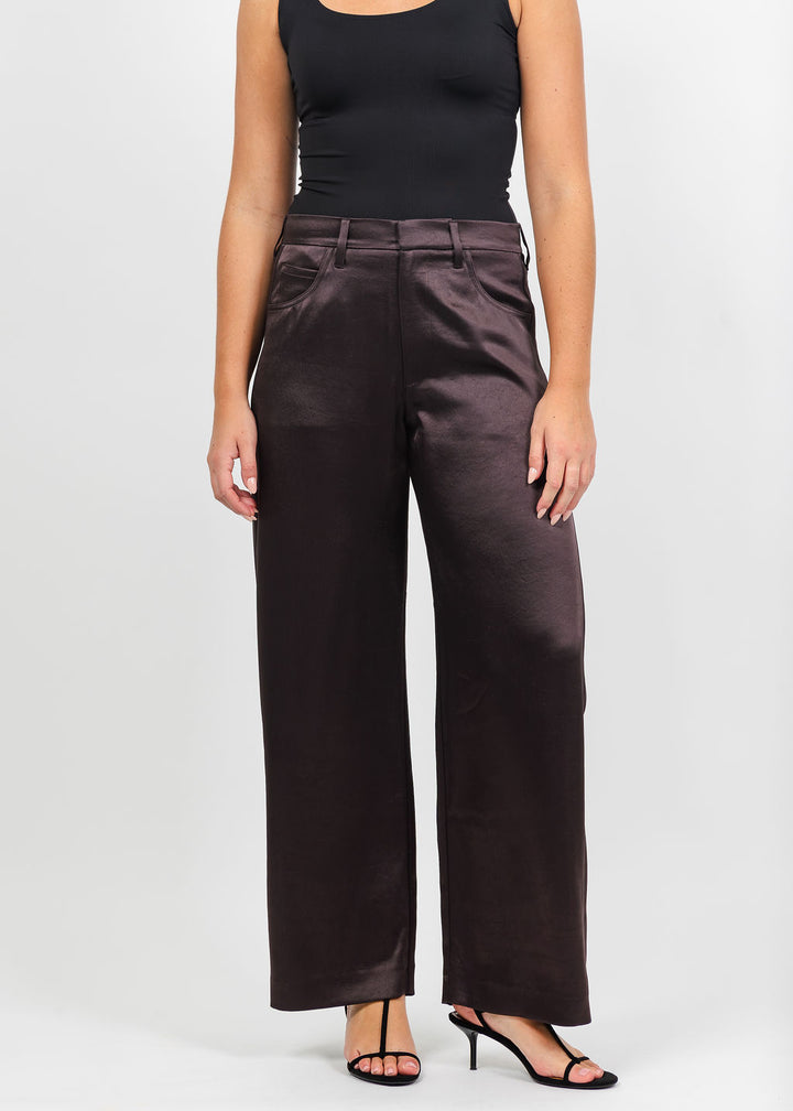 Citizens of Humanity Brynn Satin Trouser in Espresso available at Barbara Katz