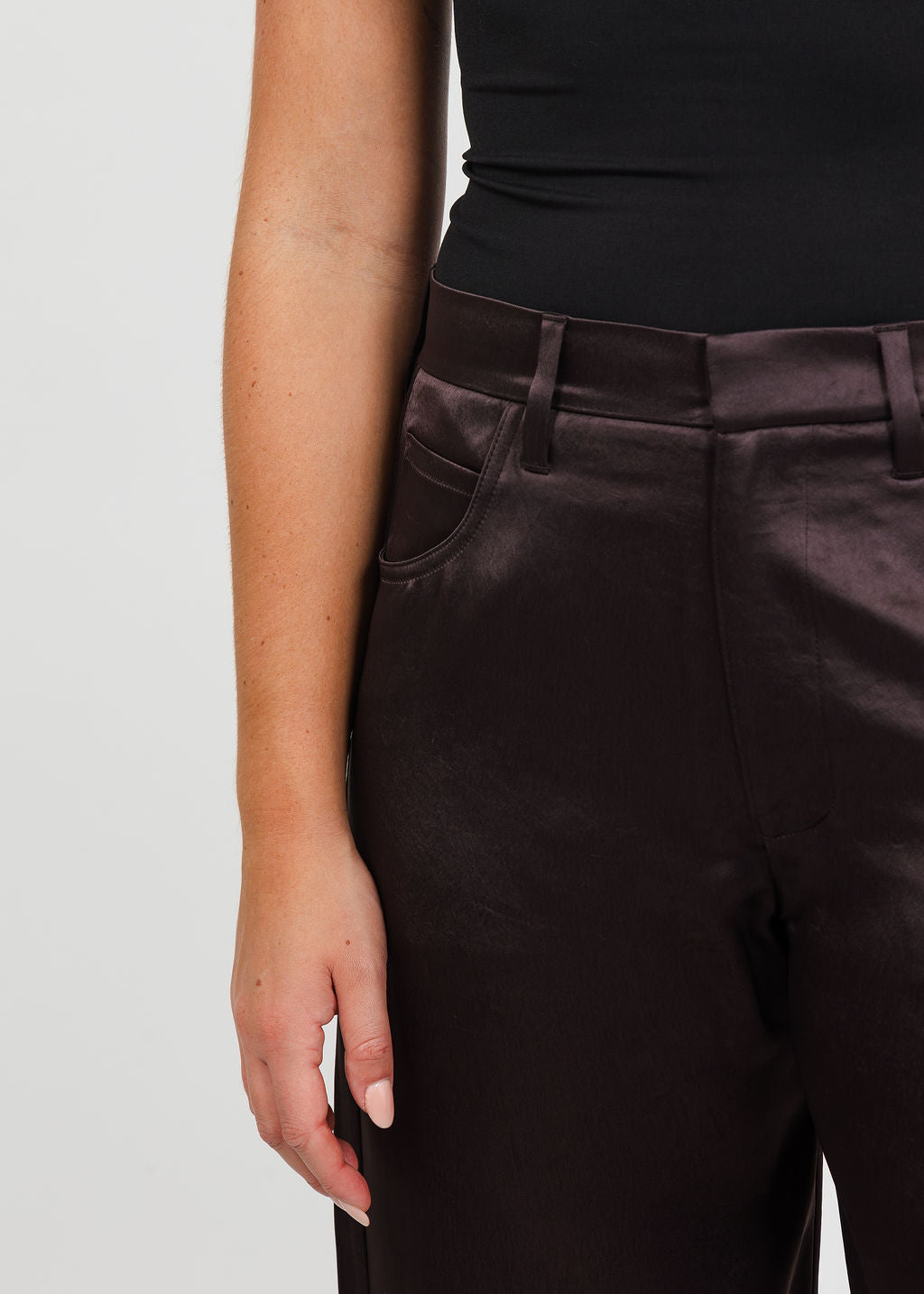 Citizens of Humanity Brynn Satin Trouser in Espresso available at Barbara Katz
