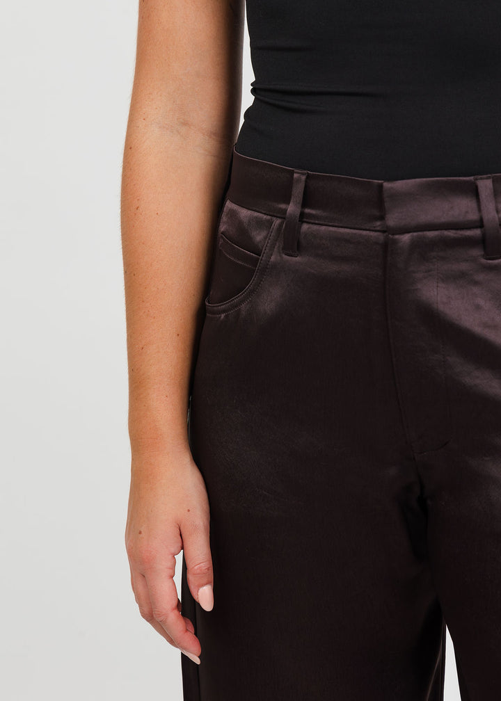 Citizens of Humanity Brynn Satin Trouser in Espresso available at Barbara Katz