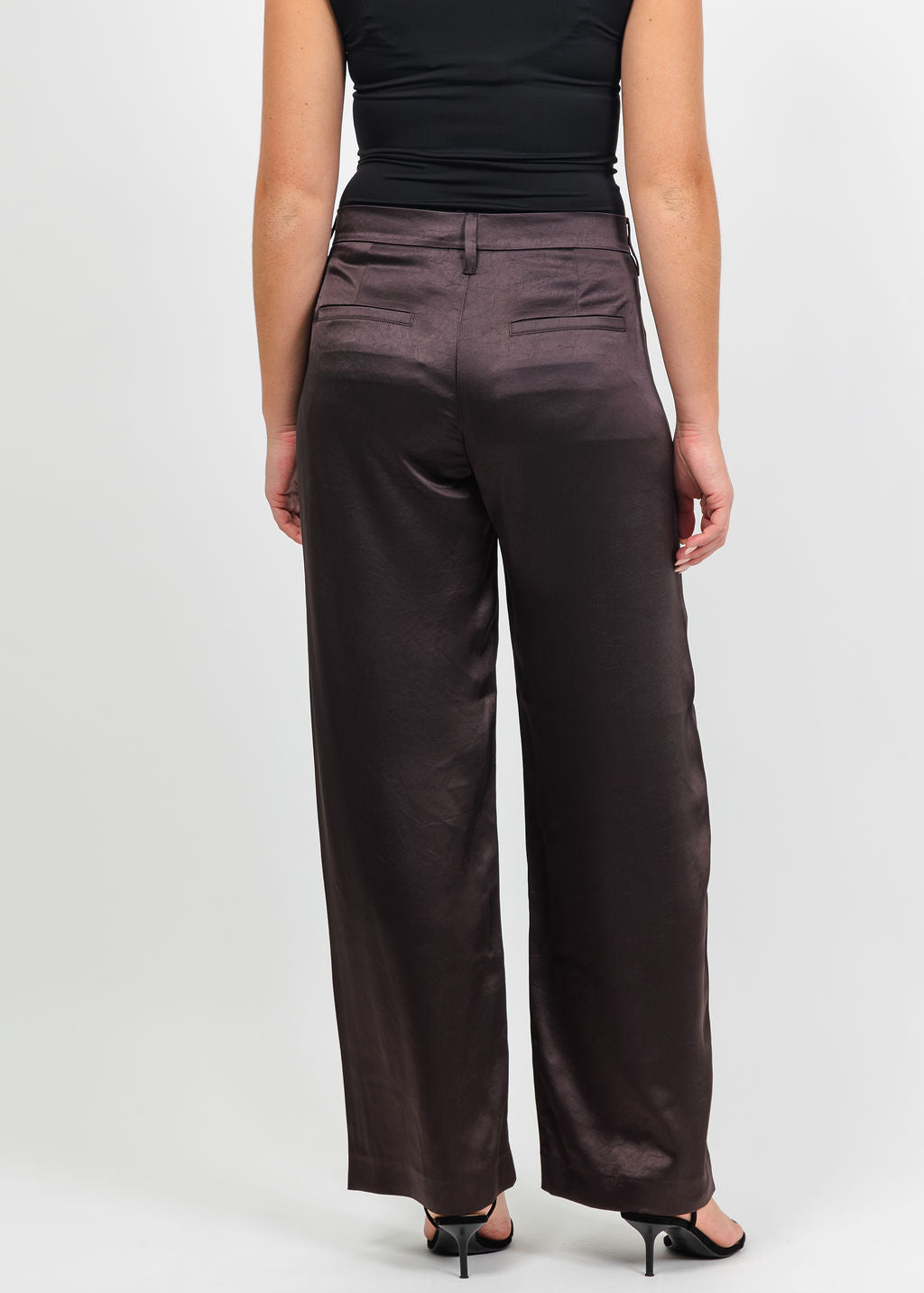 Citizens of Humanity Brynn Satin Trouser in Espresso available at Barbara Katz