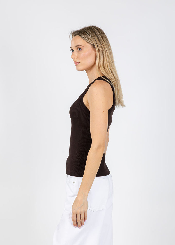 Citizens of Humanity Isabel Rib Tank in Chocolate available at Barbara Katz
