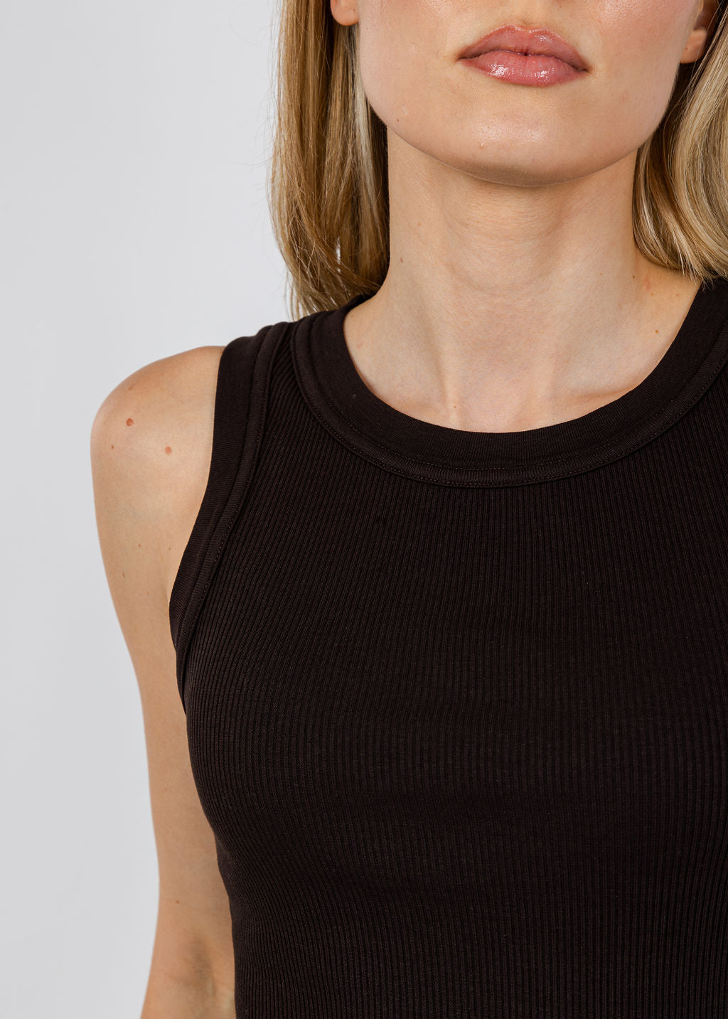 Citizens of Humanity Isabel Rib Tank in Chocolate available at Barbara Katz