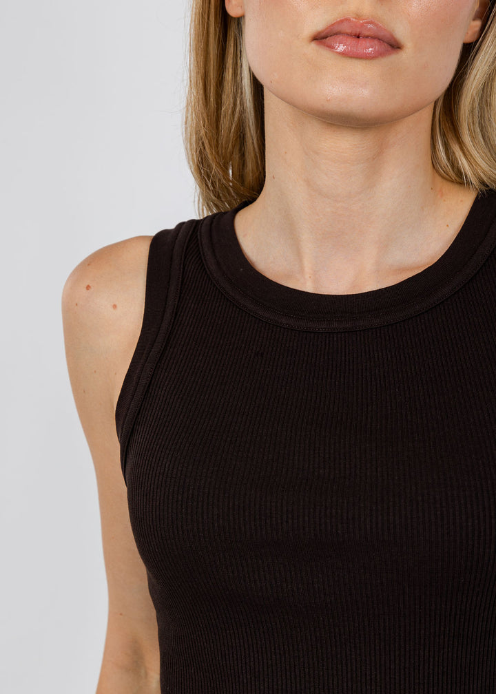 Citizens of Humanity Isabel Rib Tank in Chocolate available at Barbara Katz