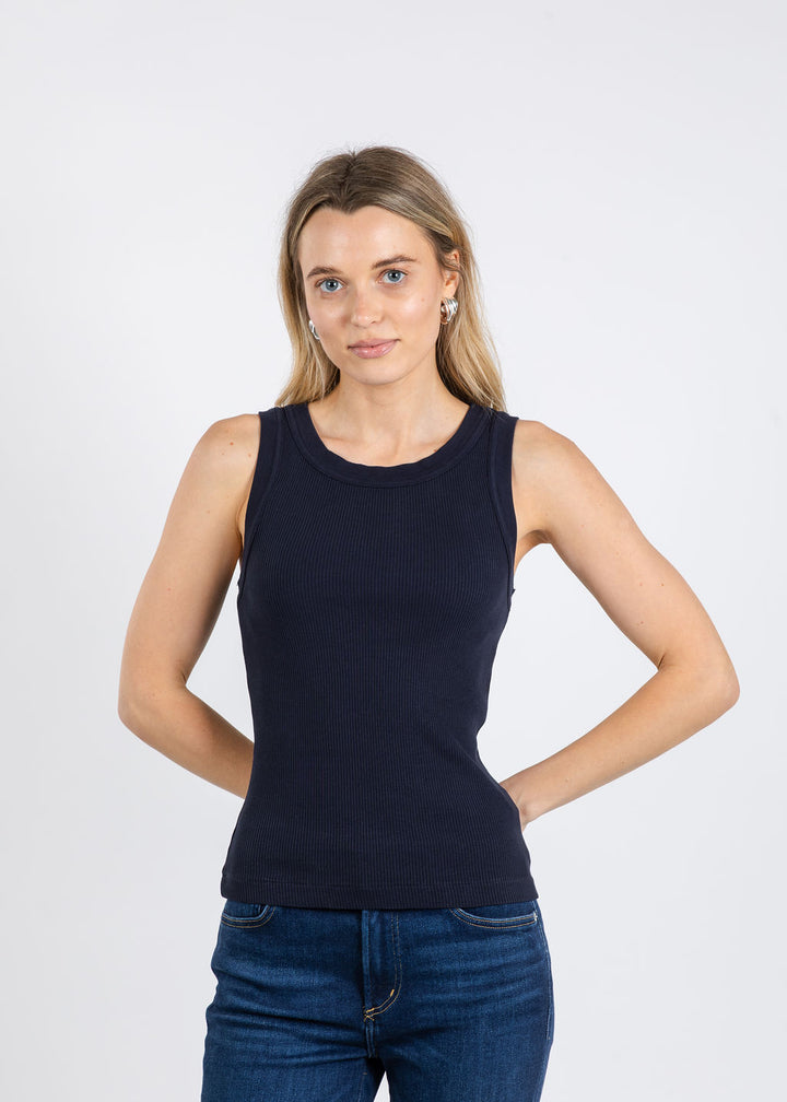 Citizens of Humanity Isabel Rib Tank in Navy available at Barbara Katz