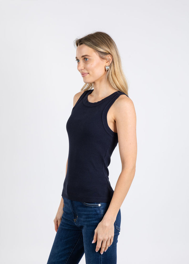 Citizens of Humanity Isabel Rib Tank in Navy available at Barbara Katz