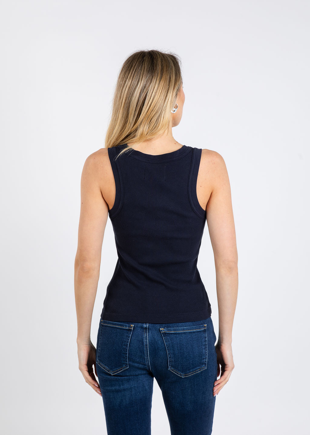 Citizens of Humanity Isabel Rib Tank in Navy available at Barbara Katz