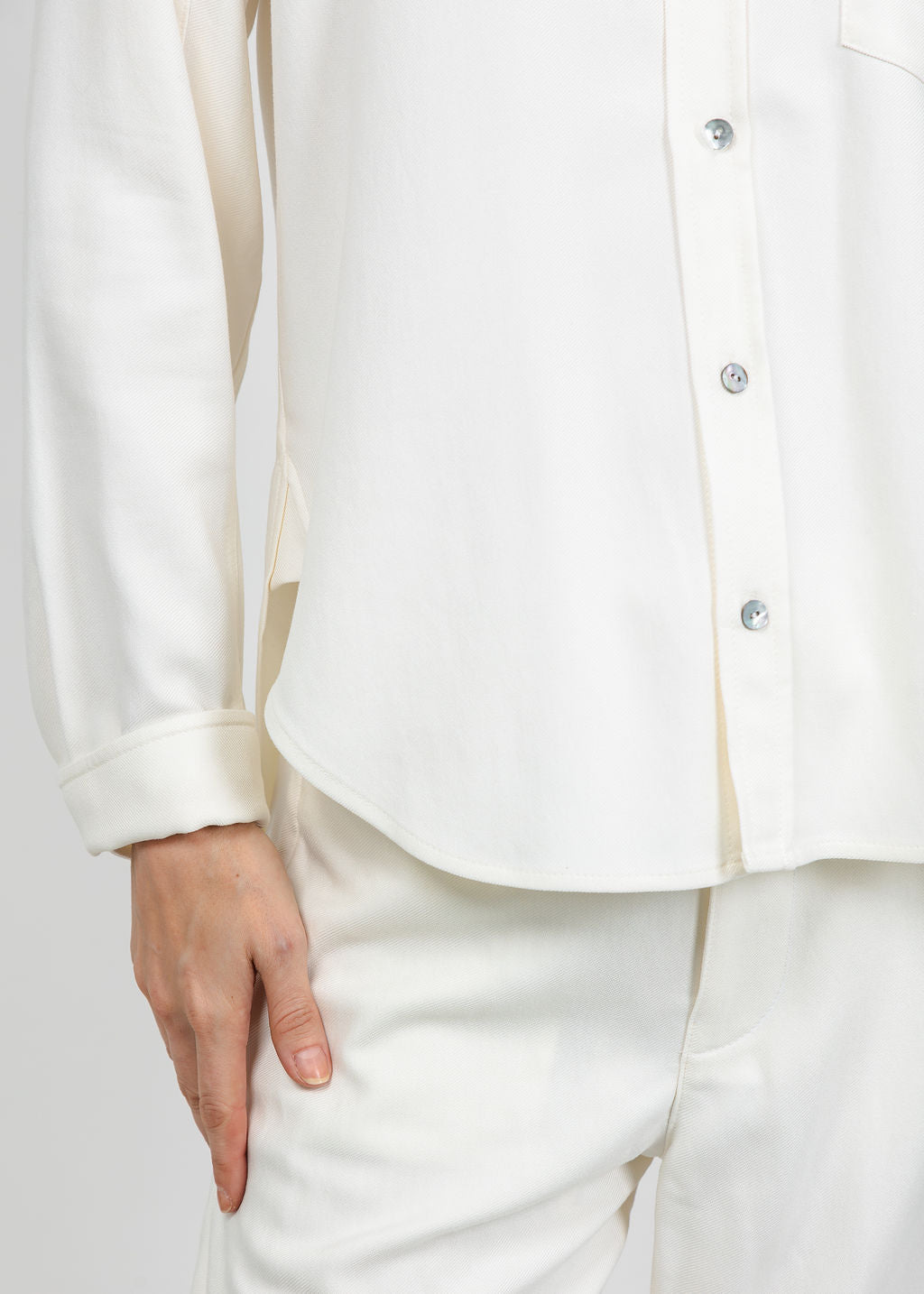 Citizens of Humanity Kayla Shrunken Shirt in Winter White available at Barbara Katz