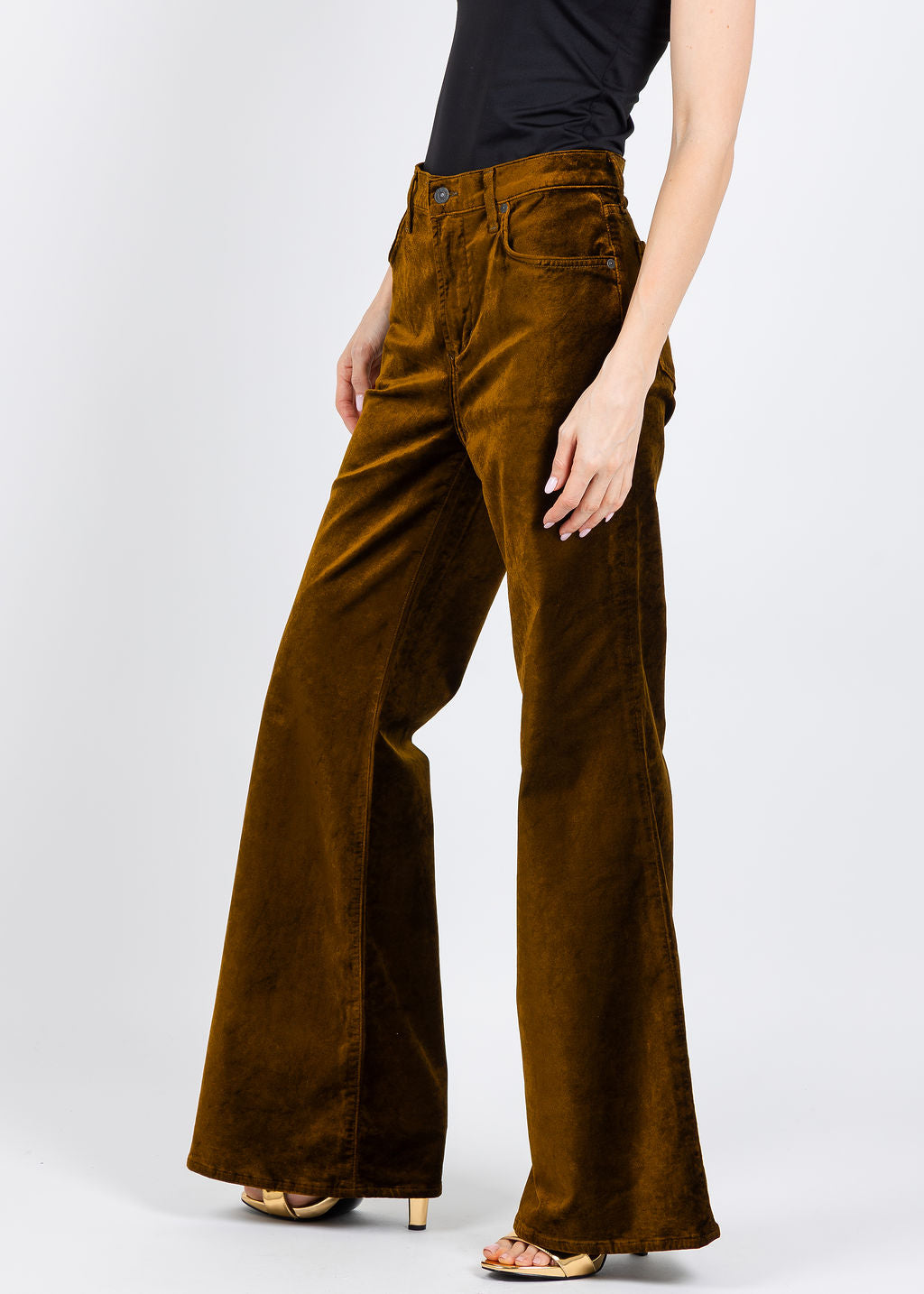 Citizens of Humanity Kimberly 70's Flare Velvet Pants - Golden