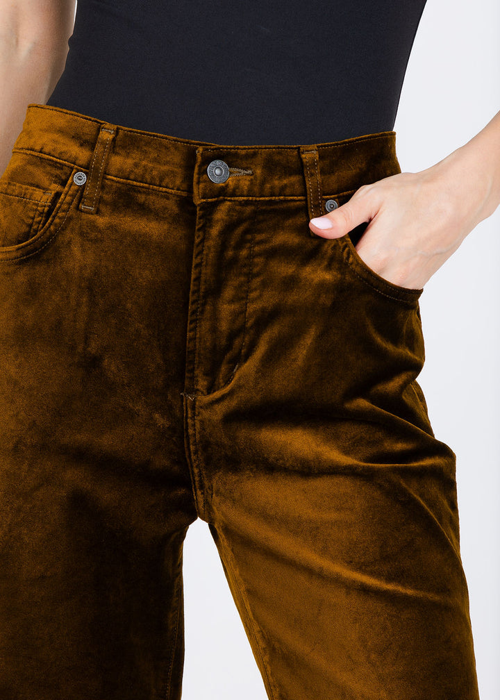 Citizens of Humanity Kimberly 70's Flare Velvet Pants in Golden available at Barbara Katz