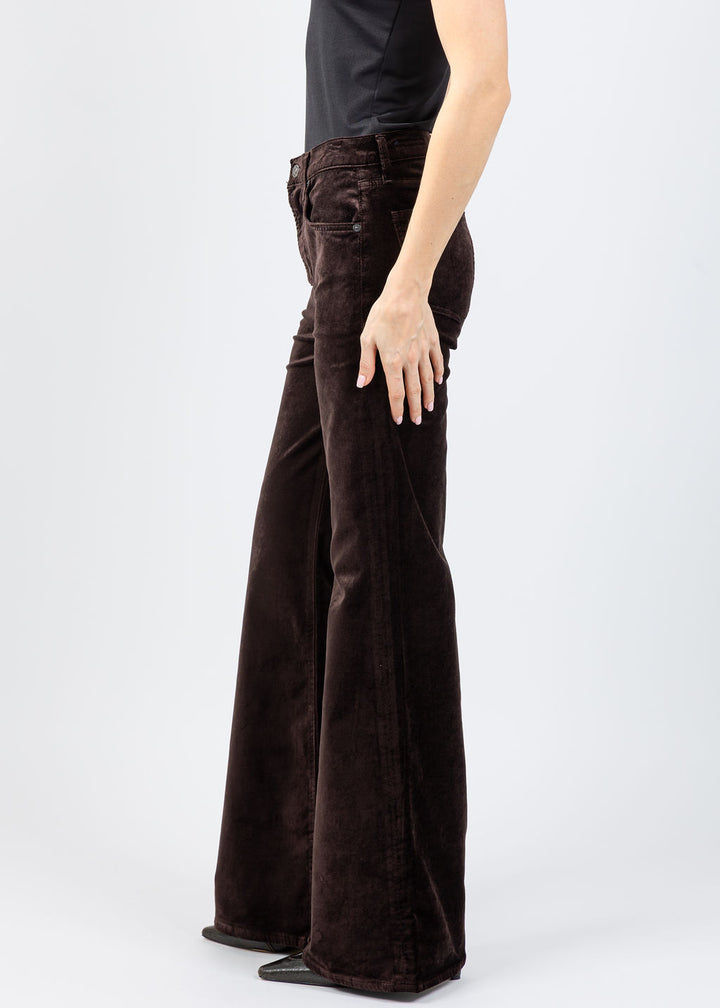 Citizens of Humanity Kimberly 70's Flare Velvet Pants in Espresso available at Barbara Katz