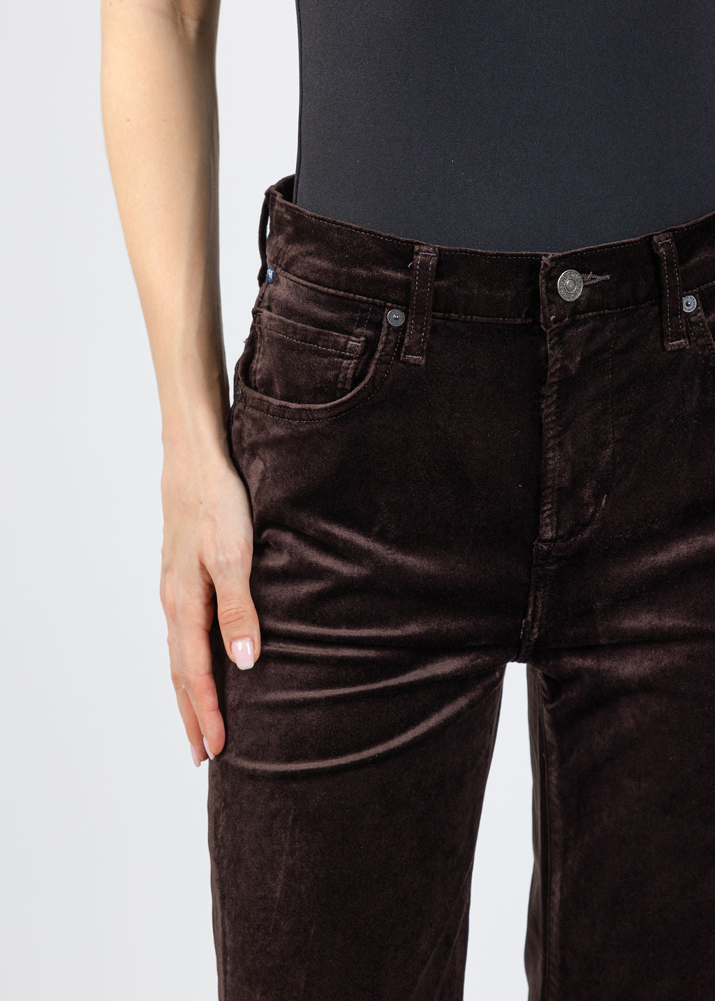 Citizens of Humanity Kimberly 70's Flare Velvet Pants in Espresso available at Barbara Katz