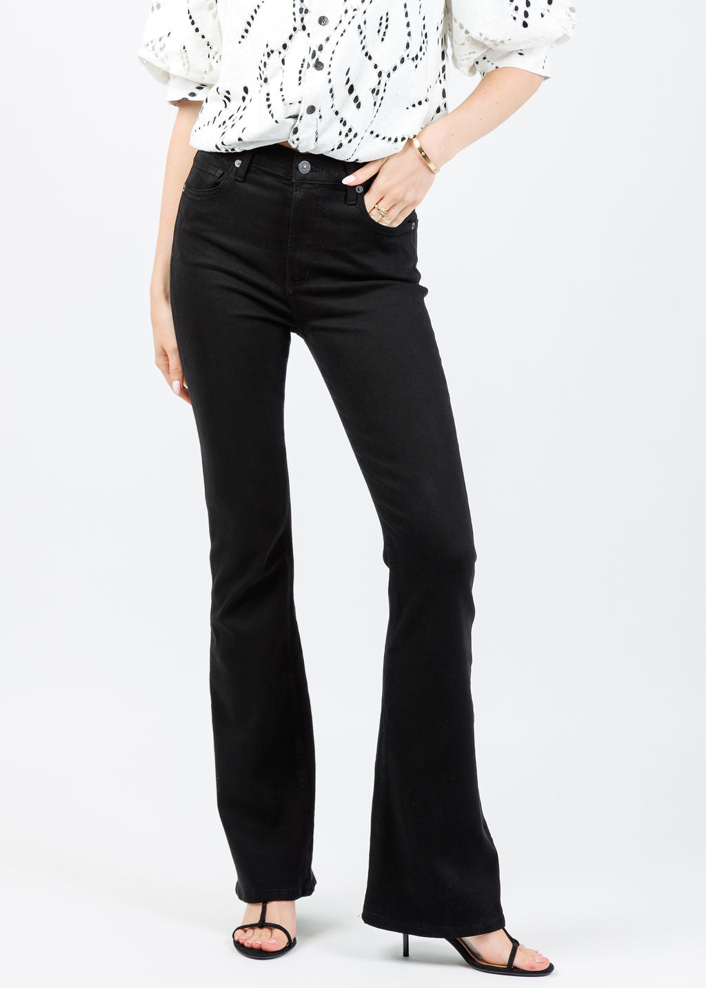 Citizens of Humanity Lilah High Rise Bootcut 32.5" in Black available at Barbara Katz