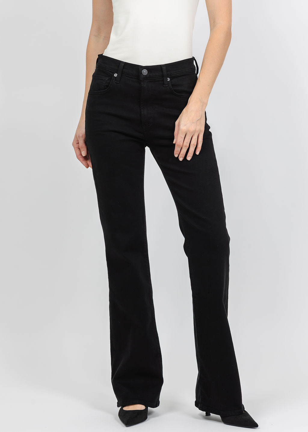 Citizens of Humanity Lilah High Rise Bootcut 32.5" in Black available at Barbara Katz