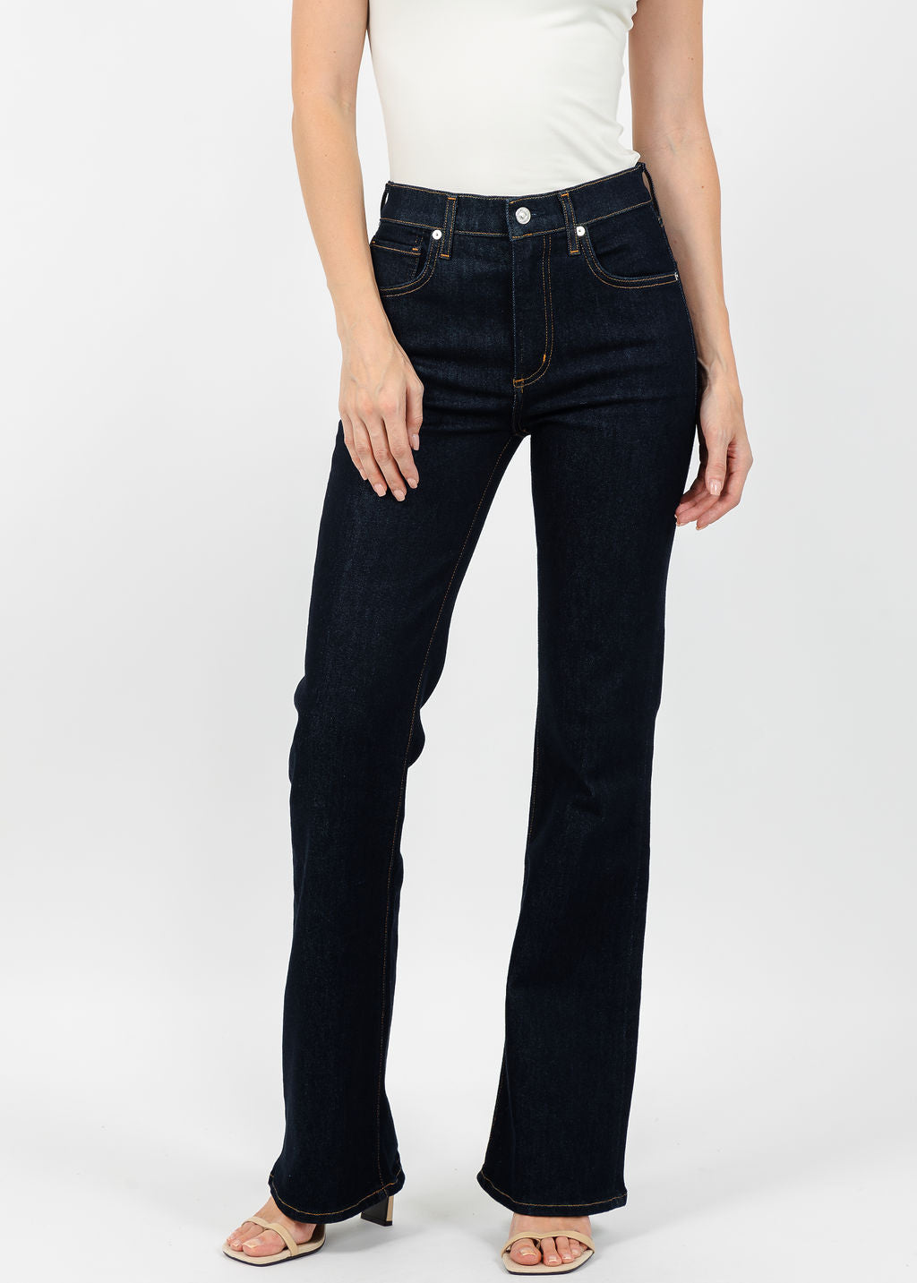 Citizens of Humanity Lilah High Rise Bootcut Jean 32.5" in Inky Rise available at Barbara Katz
