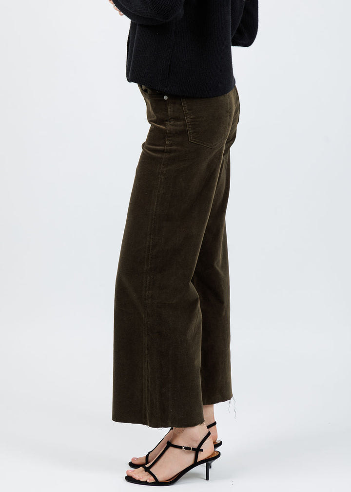 Citizens of Humanity Lyra Wide Leg Crop Corduroy in Costes available at Barbara Katz