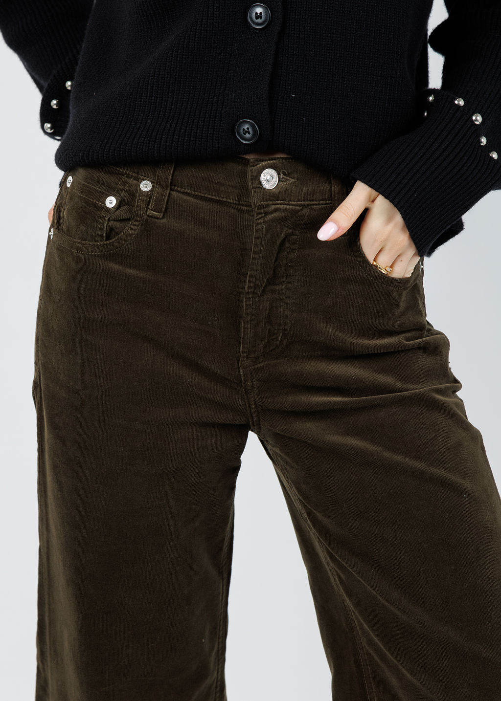 Citizens of Humanity Lyra Wide Leg Crop Corduroy in Costes available at Barbara Katz