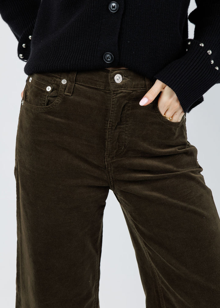 Citizens of Humanity Lyra Wide Leg Crop Corduroy in Costes available at Barbara Katz