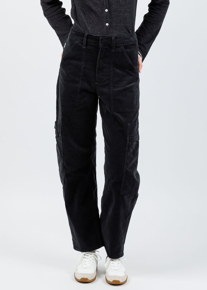 Citizens of Humanity Marcelle Low Slung Easy Cargo Corduroy in Charcoal available at Barbara Katz