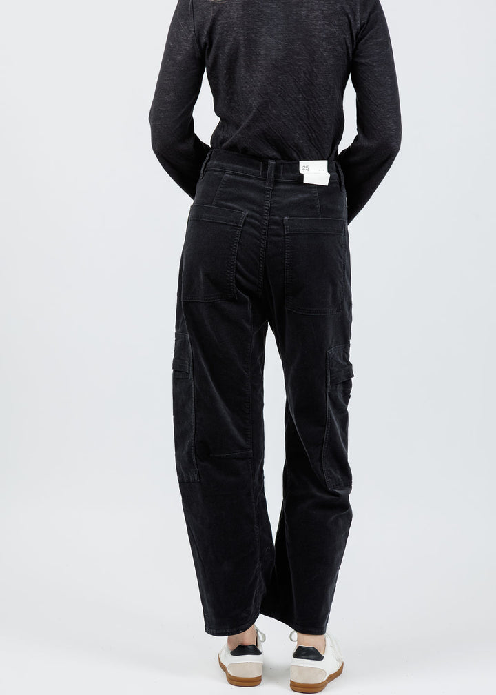 Citizens of Humanity Marcelle Low Slung Easy Cargo Corduroy in Charcoal available at Barbara Katz