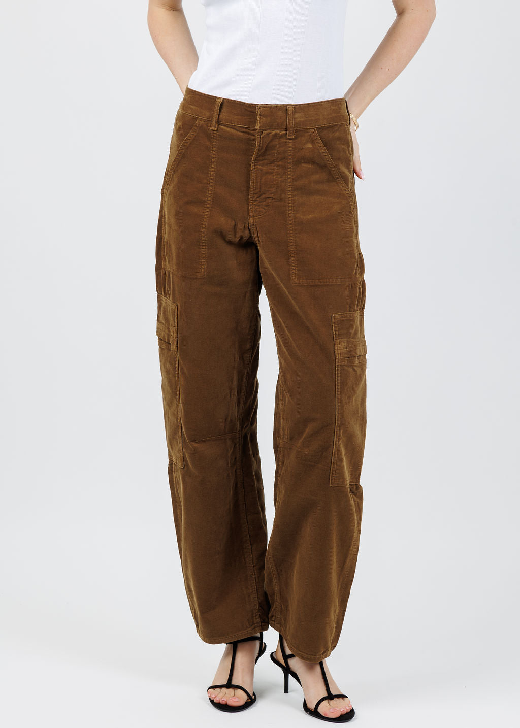 Citizens of Humanity Marcelle Low Slung Easy Cargo Corduroy in Manuka available at Barbara Katz