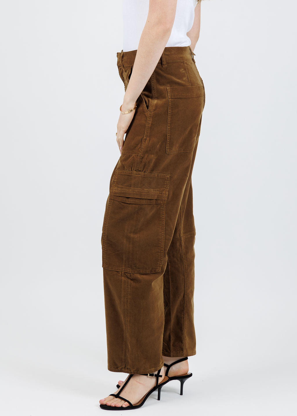 Citizens of Humanity Marcelle Low Slung Easy Cargo Corduroy in Manuka available at Barbara Katz
