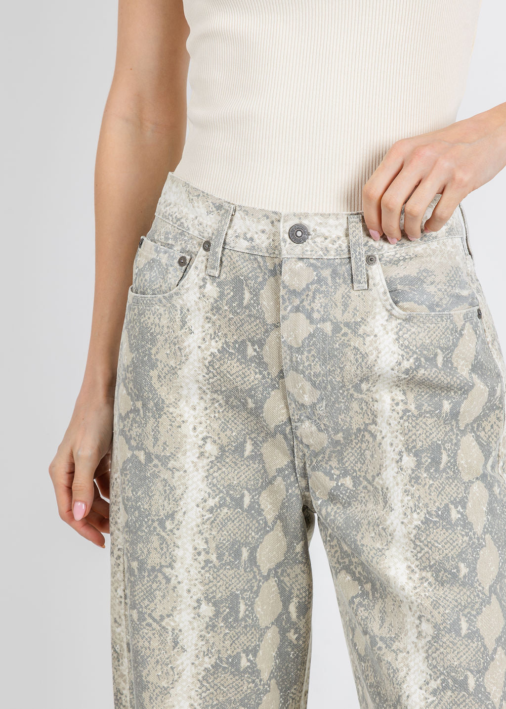 Citizens of Humanity Miro Long Relaxed Jeans in Python available at Barbara Katz