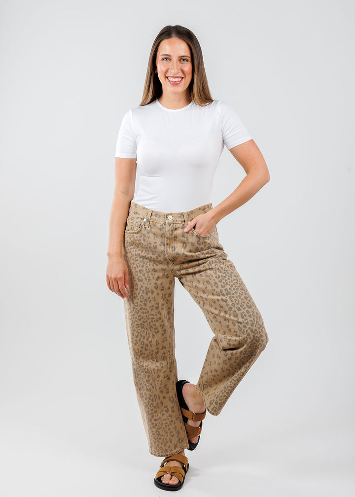 Ripley Rader Fitted T-Shirt in White paired with Citizens of Humanity Miro Relaxed Jeans in Natural Cheetah available at Barbara Katz